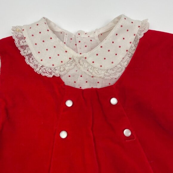 VTG 3 piece Toddler Christmas Set w/ Polka dot blouse, velvet bloomers & vest - Picture 7 of 12